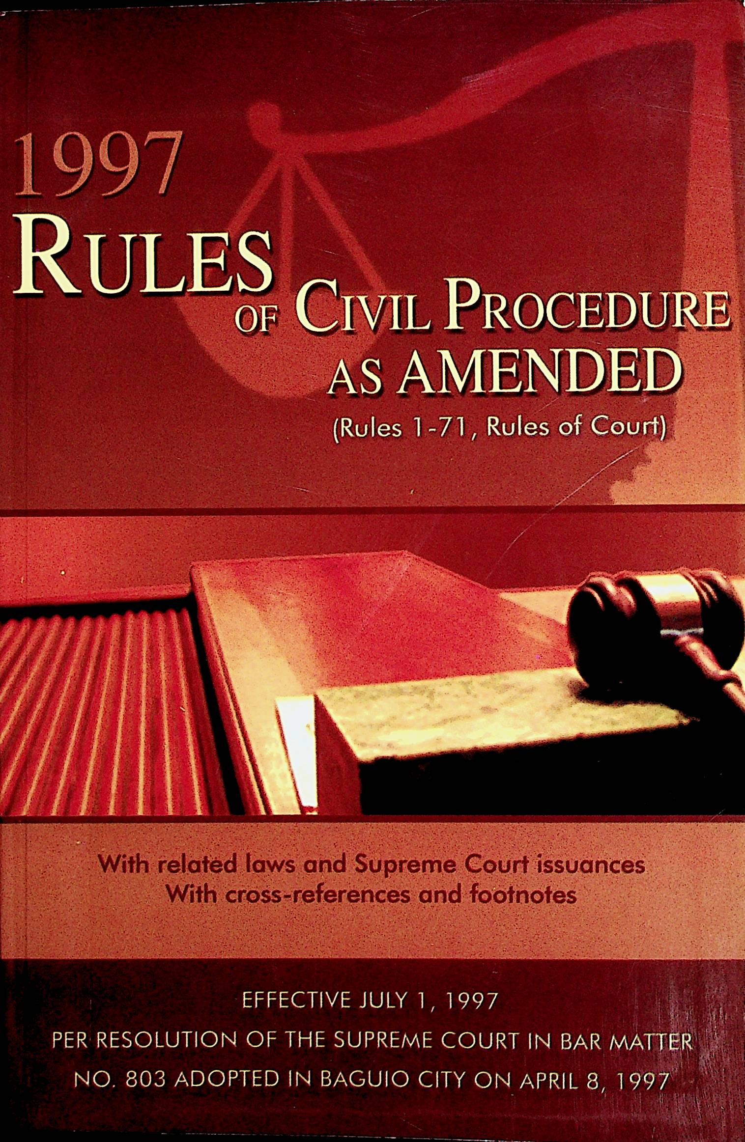 1997 Rules Of Civil Procedure As Amended Pahinungod Up Law Shop 4155